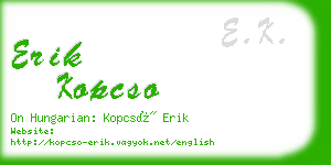 erik kopcso business card